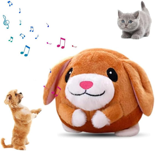 Active Moving Pet Plush Toy, 2024 New Interactive Dog Toys Talking Squeaky Moving Ball Toy, Washable Cartoon Pig Plush Sound Electronic Dog Toy, Cute Shake Bounce Toys for Dog Cats