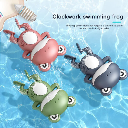 Baby Shower Clockwork Cute Animal Swimming Frog When Baby Bath in Bathroom Baby Water Toy Kids Clockwork Bath Toys Bathroom Toys