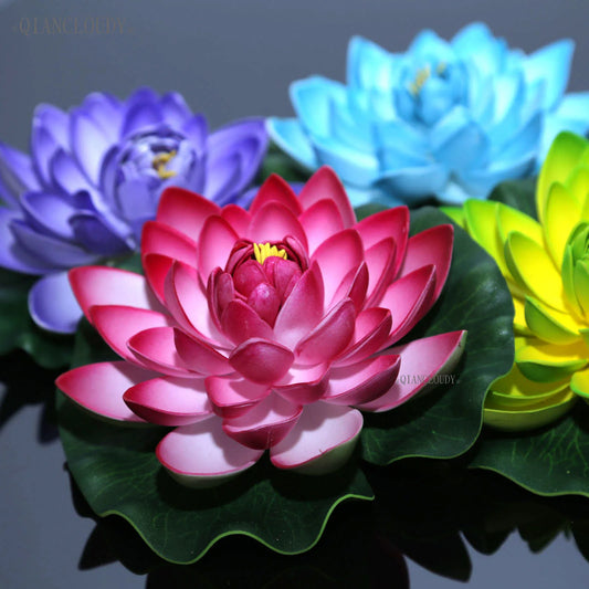 Artificial Fake Lotus Lily Leaf Flowers Water POOL Floating Pond Flowers Wedding Decoration Garden 17CM B12