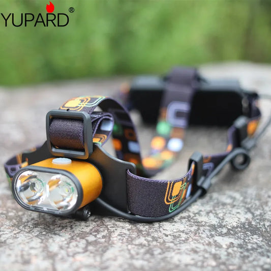 2*XM-L T6 LED Headlamp Torch Light Waterproof Camping Hunting Bright Headlight + Rechargeable 18650 Battery+Charger